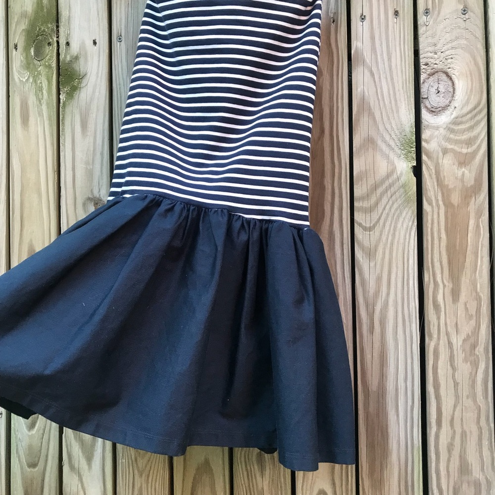 RED Valentino Strapless Striped Ruffle Dress